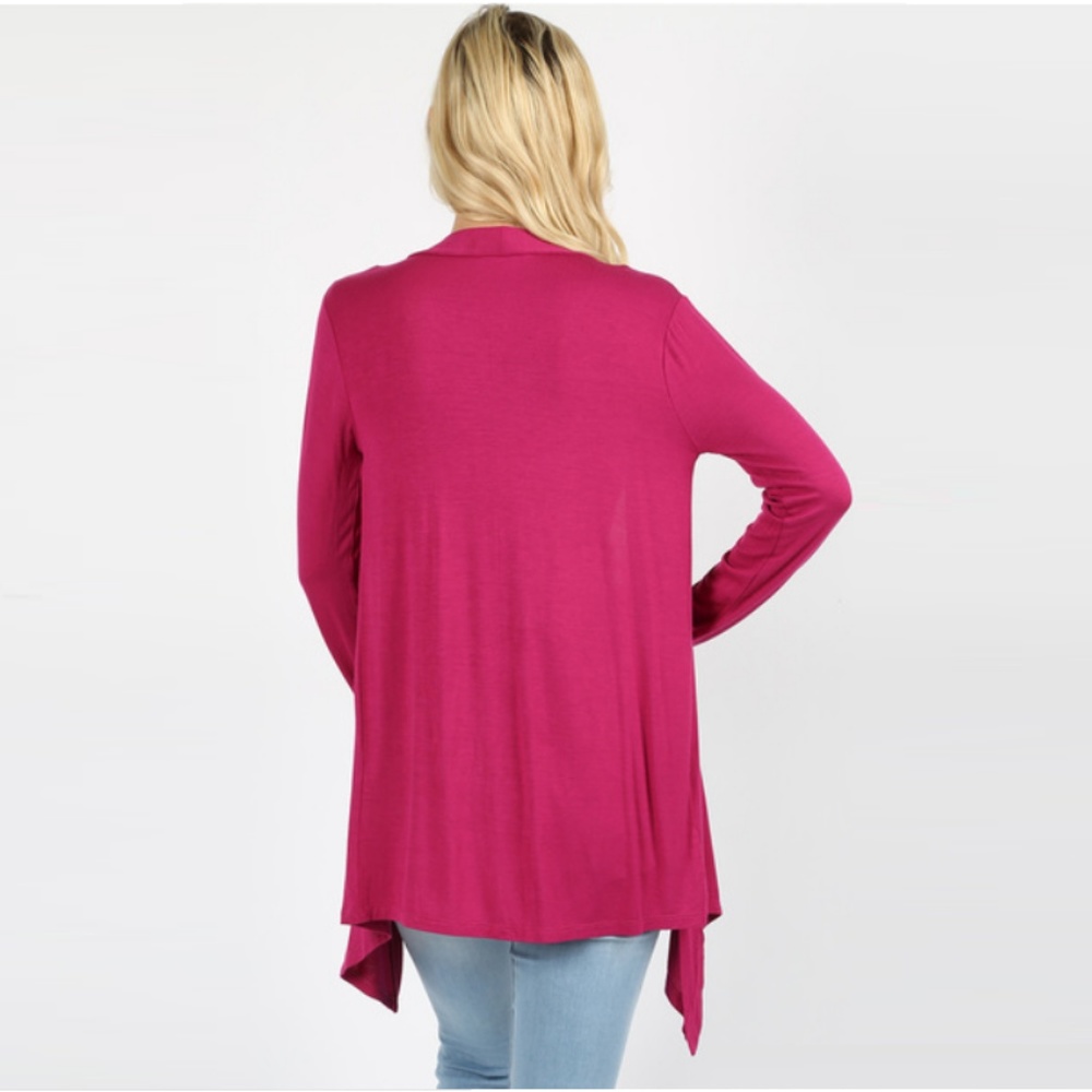 Draped Front Cardigan in BLACK - Picture 5 of 7